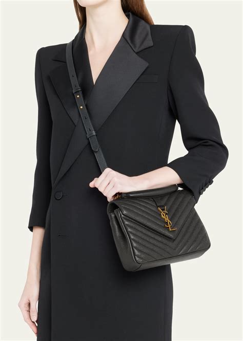 ysl college medium size in cm|YSL medium flap shoulder bag.